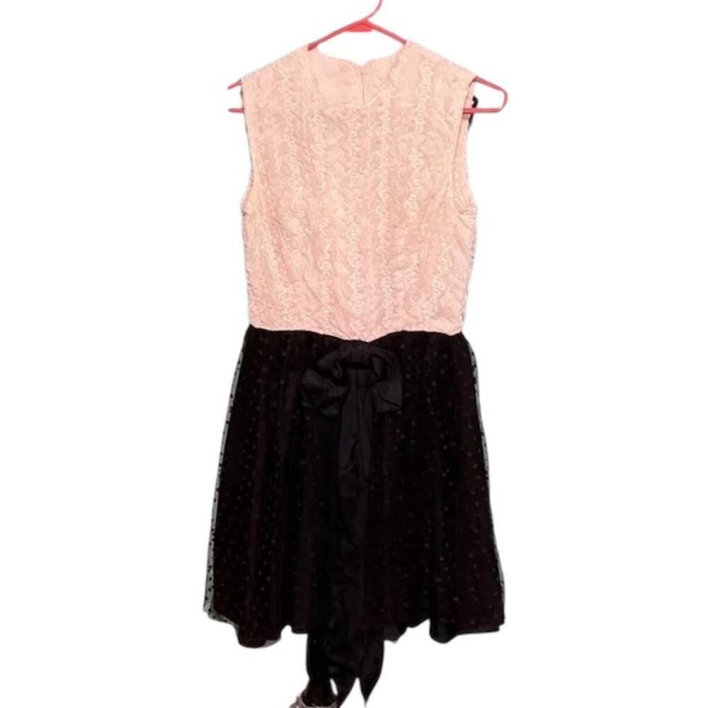 SABA California Lace & Tulle Party Dress – Pink & Black – Size XS